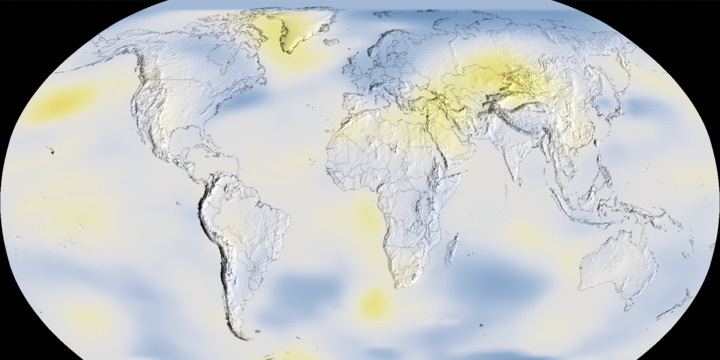 Earth's temperature map 1950